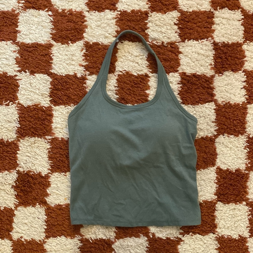 Uniqlo Green Halter Tank Top Bra Top